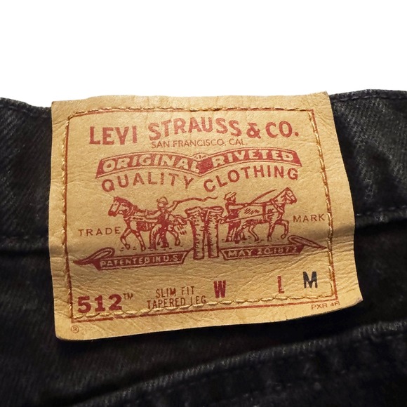 Vintage Levi 512 Slim Fit Tapered Black Jeans Women sz 11 27 Y2K 1995 High Rise - Picture 10 of 16